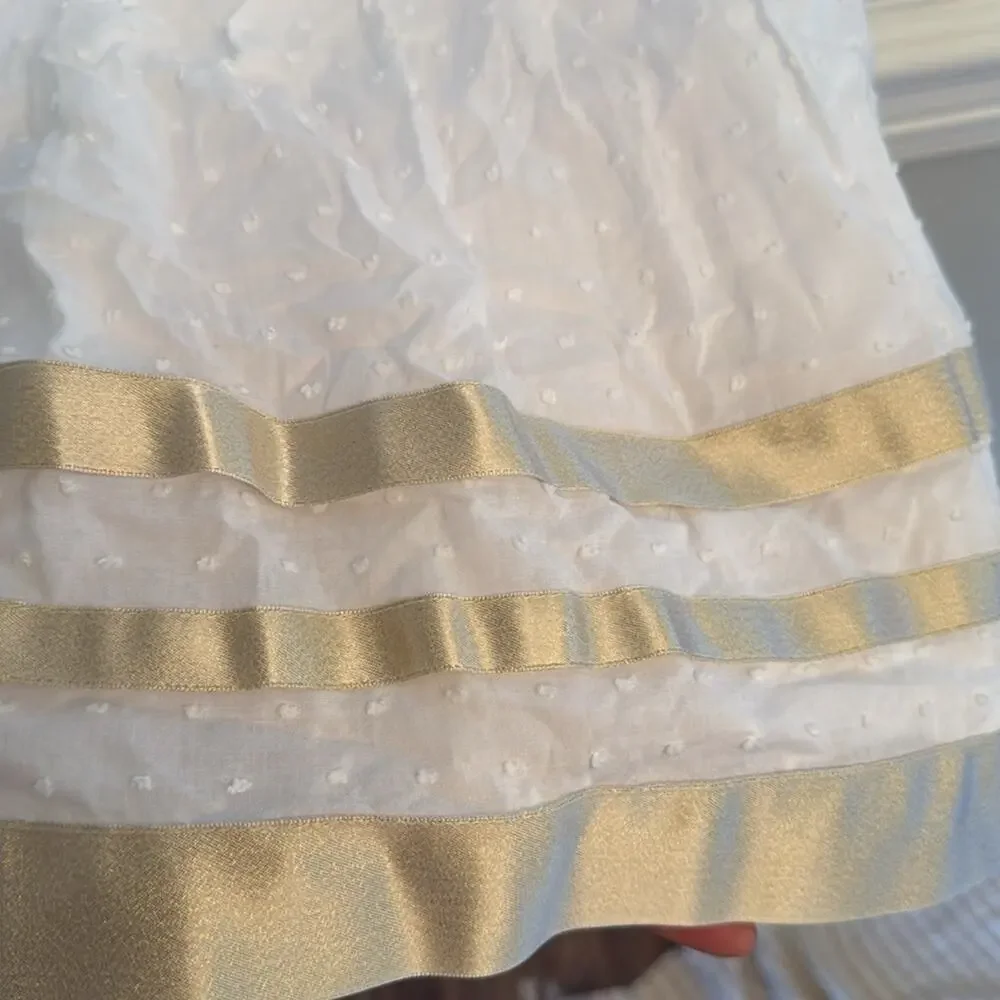 Bonnie Jean white dress iridescent ribbonsize 6x - Picture 3 of 6